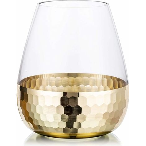Glass Flower Vases with Gold Honeycomb Floral Vase Decor Dining Centerpieces Gifts for Wedding Housewarming, 1
