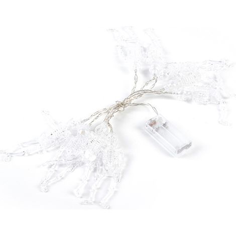 Soavoa Guirlande Lumineuse Squelette Halloween 3m 20 Leds Intérieur Extérieur Piles AA Non Incluses Effet Constant Blanc Chaud (1/4)