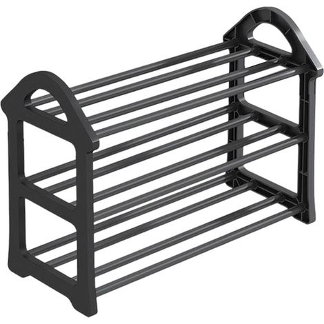 Ce range-chaussures à trois niveaux est idéal pour l'entrée. Robuste et durable, il peut également être utilisé dans les dressings, les chambres et autres pièces pour optimiser l'espace de rangement. (1/5)