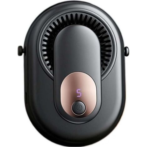 Tragbarer Ventilator, kleiner Ventilator, Nackenventilator, ideal für den Einsatz im Freien und beim Camping (schwarz) (1/4)