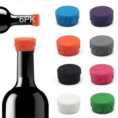 Bouchons de bouteille en silicone multicolores (8 couleurs) pour bière, vin, champagne et boissons gazeuses. Fermeture facile. (1/5)