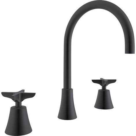 Mélangeur trois trous pour Lavabo, ADAGIO Noir Mat - 914201NM (1/3)