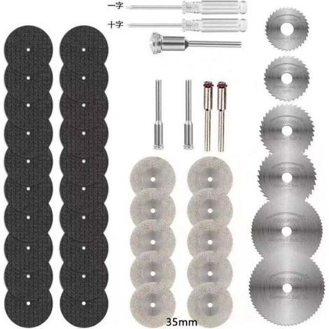 Ulisem43 mini-lames diamantées pour scie circulaire Dremel, disques de coupe pour résine HSS, pour couper le bois, le métal, le plastique et la pierre. (1/4)