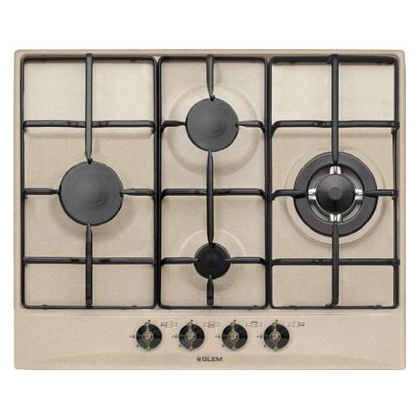 Placa de cocina Glem Gas GT645SA Arena Empotrada 60 cm 4 fuegos