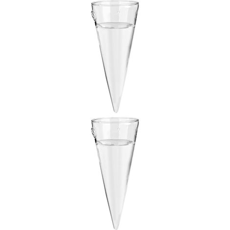 2pièces Vase Mural Verre Transparent Circulaire pour Décoration De Plantes Et Fleurs Élégant Et Artisanat Unique pour Intérieur Bureau Et Salon (1/5)