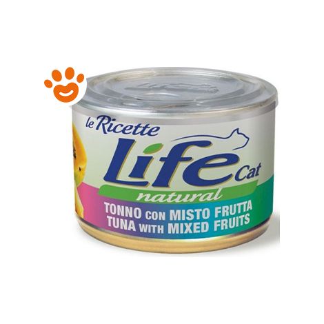 Life Cat Natural "Le Ricette" Tonno con Misto Frutta - Life Cat Natural "Le Ricette" Tonno con Misto Frutta - Lattina da 150 gr