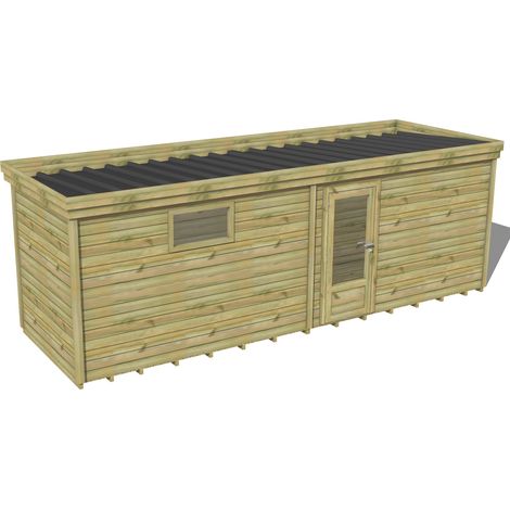 ABRI DE JARDIN bois traité 27mm, 7,3x2,1m, 16m2, Plancher (1/3)