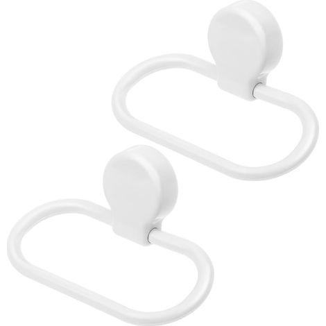 Set mit 2 weißen, selbstklebenden Handtuchhaltern, kein Bohren erforderlich, langlebig, vielseitig, einfache Montage, für Toilette