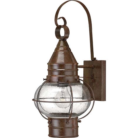 Applique da esterno lampada da parete ottone vetro bronzo H 45,7 cm 1 fiamma IP23 luce cortile