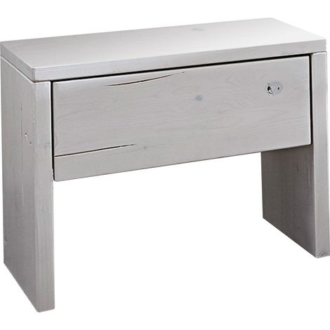 comodino in legno di Abete 50x33x45 bianco laccato BALKENMÖBEL 700 (1/3)