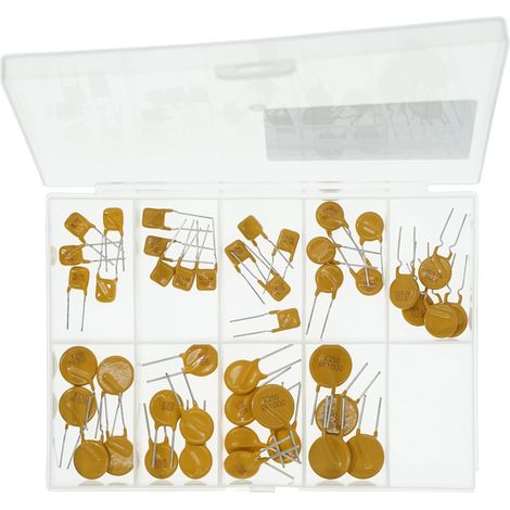 9 types x 5 pièces, total 45 pièces 250V 0,11A 0,12A 0,145A 0,2A 0,4A 0,5A 0,6A 0,8A 1A Fusible réarmable enfichable (1/3)