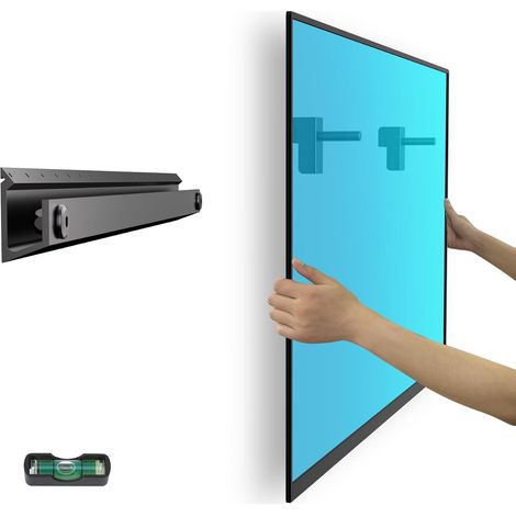 Support mural TV pour écrans de 22 à 55 pouces jusqu'à 45 kg, support mural TV pour mur rigix, VESA max 400 x 400 mm, sans perçage, facile (noir) (1/5)