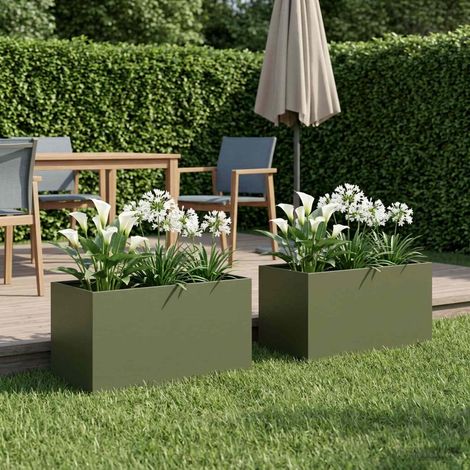 Teenpull – Garten-Pflanzgefäß 2 Stk. Olivgrün 80 x 50 x 50 cm (1/5)