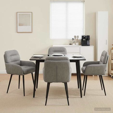 vidaXL Sillas de comedor 4 uds. Terciopelo Gris Claro (1/5)