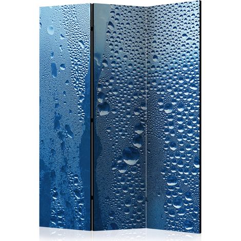 Paravento - Water drops on blue glass [Room Dividers] - 135x172 (1/4)