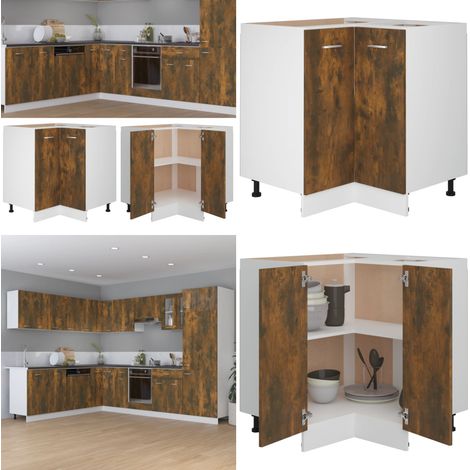 Meuble de cuisine "Lyon" Chêne fumé 75,5 x 75,5 x 81,5 cm Bois d'ingénierie - Armoire de cuisine - Rangement cuisine (1/5)