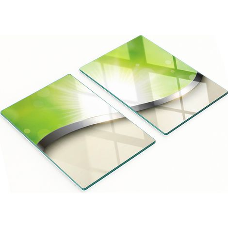Zwei dekorative Schneidebretter aus gehärtetem Glas mit Struktur, 2 x 40 x 52 cm (1/5)