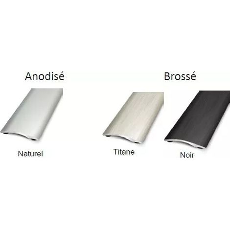 Dinac – Seuil en aluminium 27 mm pour sols souples et LVT – Longueur 0,93 m – Fixation adhésive butyle – Différence de niveaux jusqu'à 6 mm