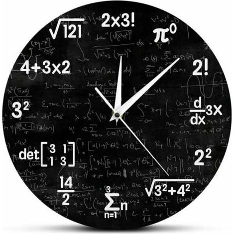 Orologio, Orologio da parete di matematica, Orologio per la laurea in matematica, Regalo per bambini, Formula matematica, Orologio con simboli, Decorazione per la stanza, Decorazione da parete per il (1/4)
