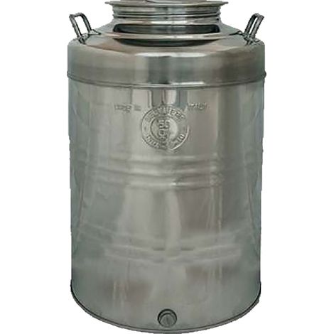 Contenitore fusto botte per olio Belvivere da 15 lt in acciaio inox 18/10 predisposizione rubinetto attacco 1/2' vino birra