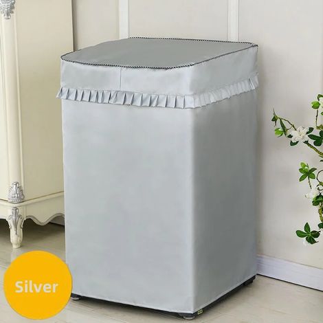 (Gris clair, 56x60x93cm) Housse anti-poussière rabattable pour machine à laver, protection solaire et protection UV.