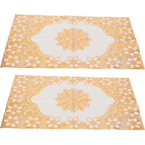 2 pièces 30x45 cm Set de Table PVC Doré, Sous-verre Coussin, Décoration Mariage Cuisine Style 2 (1/5)