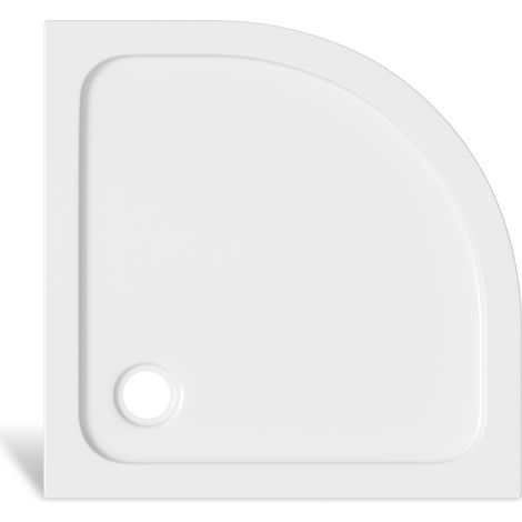 Randaco Receveur de douche quart de rond en acrylique 90 x 90 cm, blanc, hauteur 4 cm, évacuation Ø 90 mm (1/5)