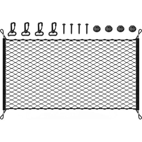 Filet de rangement pour coffre de voiture, 110x60cm, élastique, adapté à la plupart des coffres de voiture (1/4)
