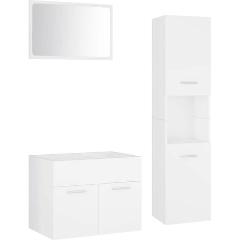 Maison Exclusive - Badmöbel-Set Weiß Holzwerkstoff (1/5)