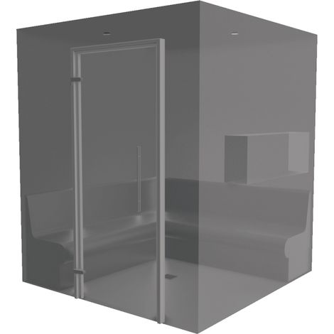 Desineo – Kit de construction cabine hammam 180 x 180 cm – Panneaux XPS haute densité – Générateur de vapeur avec commande digitale – Éclairage LED RGB