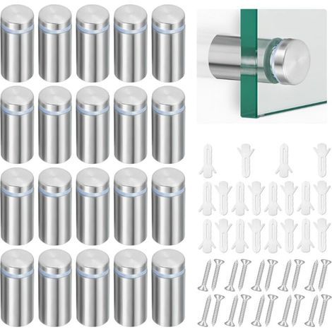 Entretoises Murales Verre Acier Inoxydable – 20 Pièces Fixation Miroirs Panneaux Vitrages (1/4)