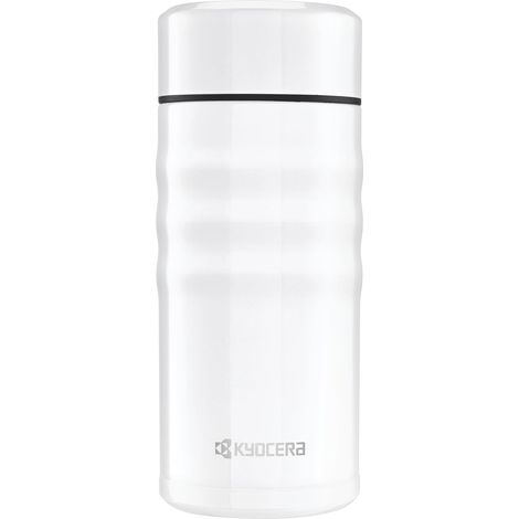 Borraccia termica Kyocera con rivestimento interno in ceramica, calda per 12 ore, fredda per 24 ore, senza BPA, facile da pulire, a prova di perdite, 350 ml, bianca, MB-12S WH (1/5)