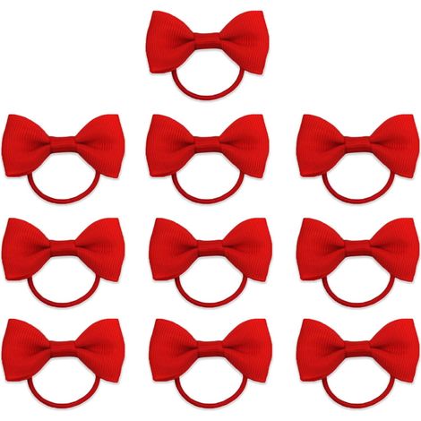 Ruban À Cheveux - Bow - Élastique À Cheveux 5 mm - Pour Filles Et Femmes - Lot De 10 (1/5)
