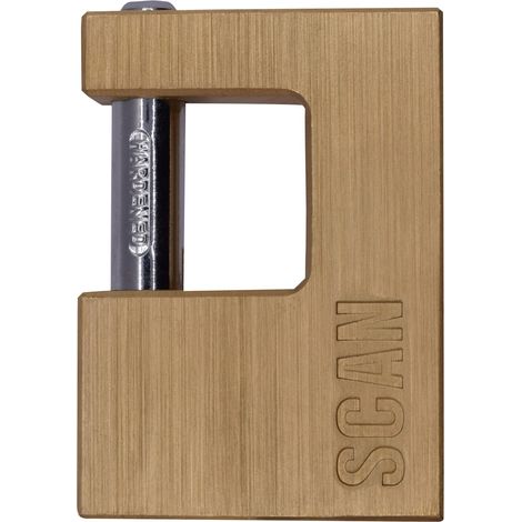 Scan Brass Padlock Shutter 80mm for Gates, Bollards, and Security Applications