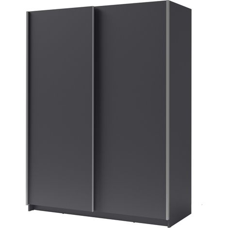 Schwebetürenschrank 2 Türen - Kollektion GOZU - Farbe Graphitgrau - 150 x 198 x 62 cm