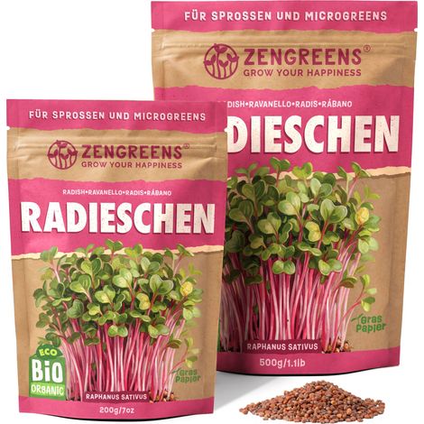 Bio Keimsaat Radieschen 200 g Sprossen und Microgreens ZenGreens (1/5)