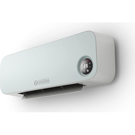 Splendid – Radiateur soufflant céramique mural – WiFi, contrôle tactile, télécommande – Chaleur homogène, clapet motorisé – Vert