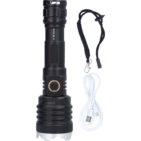 Lampe torche LED 5 modes 20000 lumens étanche zoom lumière d'urgence pour maison randonnée camping rechargeable USB