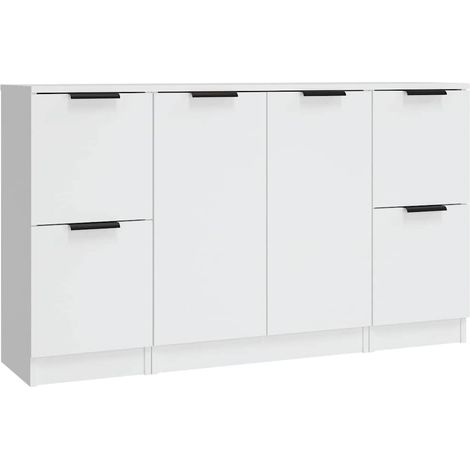 Maison Exclusive - Credenze 3 pz Bianco in Legno Multistrato (1/5)