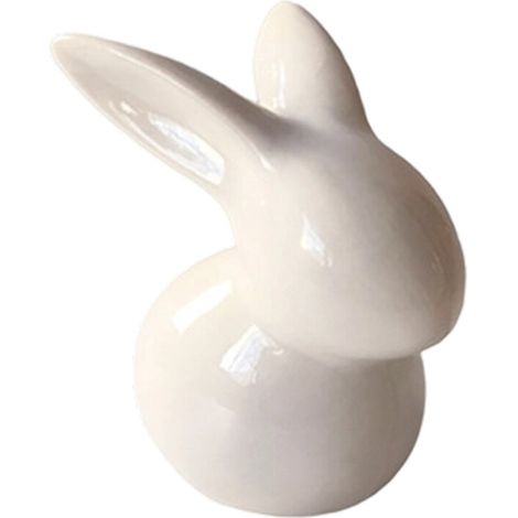 Figurine de lapin en céramique de Style Simple, belle-Blanc S (1/2)