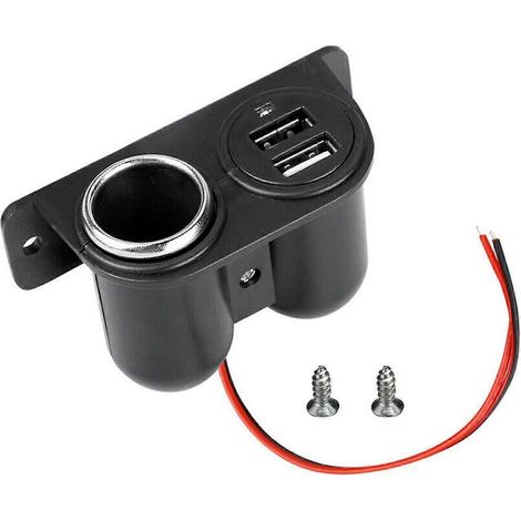 Adaptateur secteur double USB 12V pour allume-cigare (neuf, format FT) (1/4)