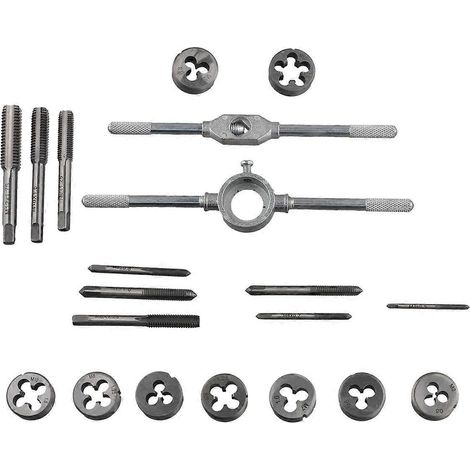 Jeu de 20 tarauds et filières métriques à main M3-M12 (1/5)
