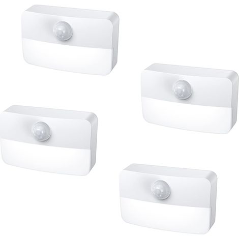 Veilleuse LED Détecteur de Mouvement (Lot de 4) – Autocollante, Éclairage Cuisine, Escalier, Armoire, Économique et Pratique (1/5)