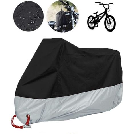 1 Housse Moto Imperméable, Résistante aux UV 245x105x125cm, Coupe-Vent Anti-Poussière pour Scooter Vélo (1/4)