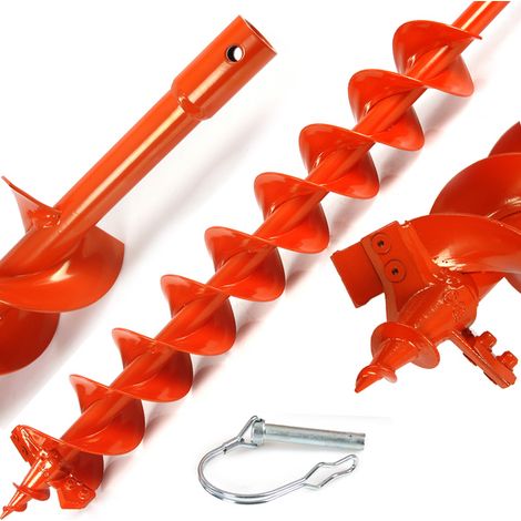 Erdlochbohrer Ø 80mm 800 mm Erdbohrer Erdaufbereiter Bohrer Pfahlbohrer Gartenbohrer (1/5)