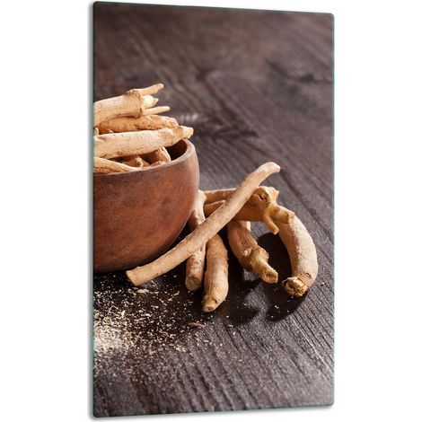 Tablero de mesa de madera con panel de vidrio de 30x52 cm. (1/5)