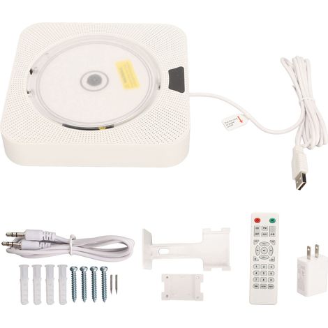 Lecteur CD mural Bluetooth, connexion en temps réel, multifonction, lecteur de musique portable avec télécommande, prise US 100-240V (1/5)
