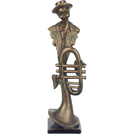 Signes Grimalt Figure di figura della persona  Figura Musician Gold Bronze Trompet 42x11x12cm 27505