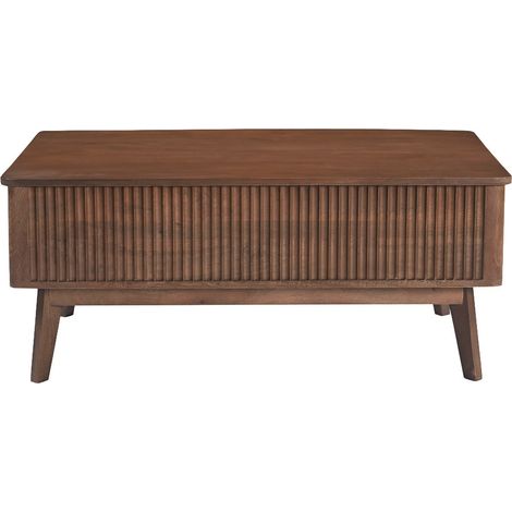 Mesa de centro elevable rectangular de madera oscura de mango macizo L100 cm ALDA (1/4)