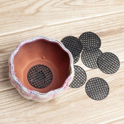 10 Stück Garten-Blumentöpfe Lochgittermatte Unterlage Pflanzentopf Bonsai Bodengittermatte (4,5 cm) (1/5)